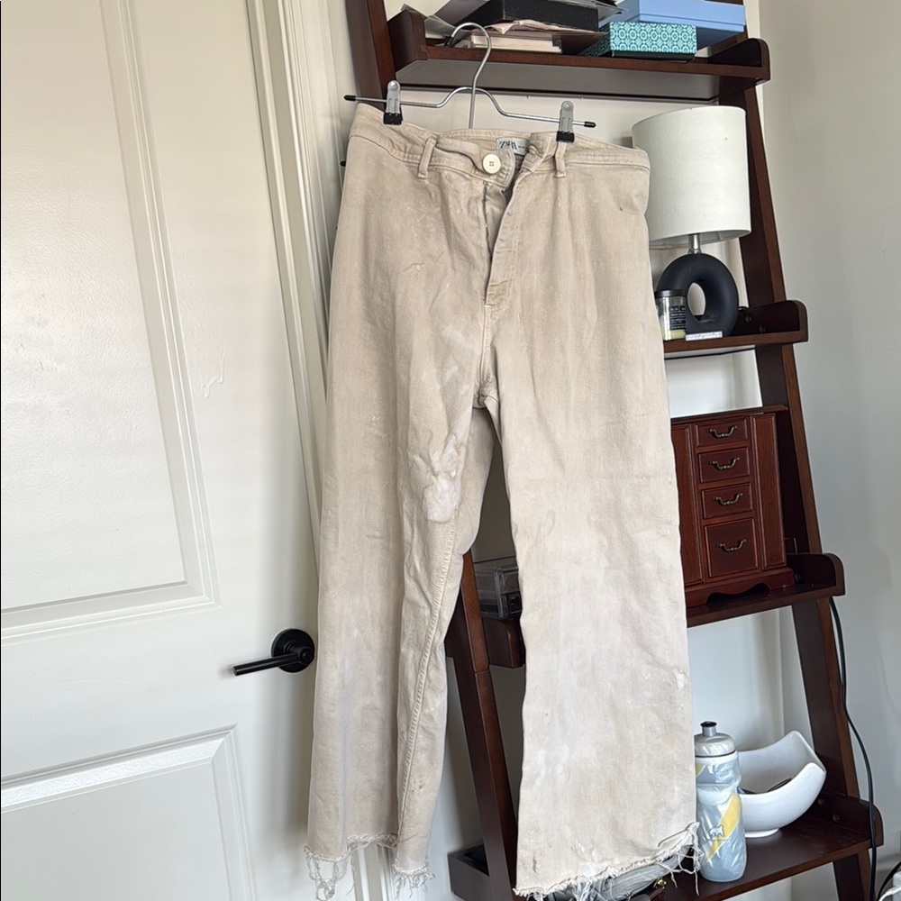 Zara Beige Flare & Wide Leg Jeans